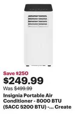 Best Buy Insignia Portable Air Conditioner - 8000 BTU (SACC 5200 BTU) - White/Black - Only at Best Buy offer