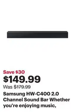 Best Buy Samsung HW-C400 2.0 Channel Sound Bar offer