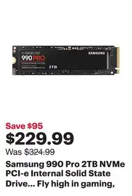 Best Buy Samsung 990 Pro 2TB NVMe PCI-e Internal Solid State Drive (MZ-V9P2T0B/AM) - English offer