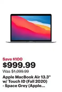Best Buy Apple MacBook Air 13.3 w/ Touch ID (Fall 2020) - Space Grey (Apple M1 Chip / 256GB SSD / 8GB RAM) - En offer