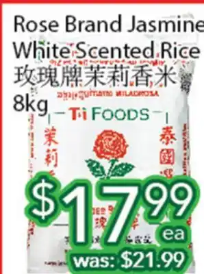 Ample Food Market Rose Brand Jasmine White Scented Rice offer