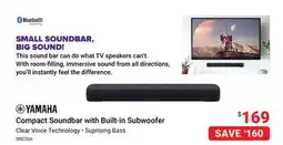 Visions Electronics YAMAHA Compact Soundbar with Built-in Subwoofer offer