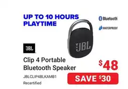 Visions Electronics JBL Clip 4 Portable Bluetooth Speaker offer