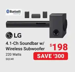Visions Electronics LG 4.1-Ch Soundbar w/ Wireless Subwoofer offer