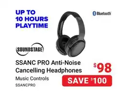 Visions Electronics SOUNDSTAGE SSANC PRO Anti-Noise Cancelling Headphones offer