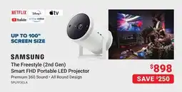 Visions Electronics Samsung The Freestyle (2nd Gen) Smart FHD Portable LED Projector offer