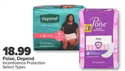 PharmaChoice Poise, Depend Incontinence Protection Select Types offer