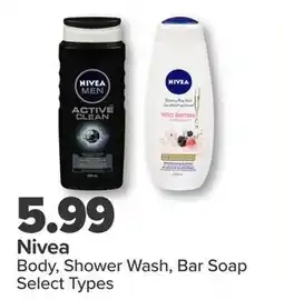 PharmaChoice Nivea Body, Shower Wash, Bar Soap Select Types offer