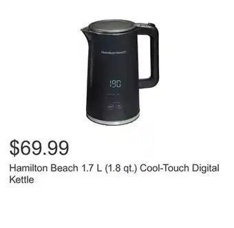 Costco Hamilton Beach 1.7 L (1.8 qt.) Cool-Touch Digital Kettle offer