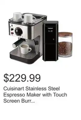 Costco Cuisinart Stainless Steel Espresso Maker with Touch Screen Burr Mill Coffee Grinder offer