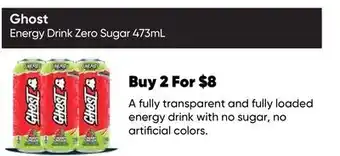 Healthy Planet Ghost Energy Drink Zero Sugar offer