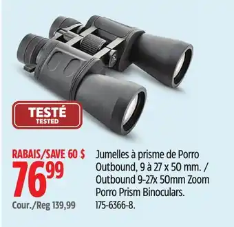 Canadian Tire Outbound 9-27x 50mm Zoom Porro Prism Binoculars offer