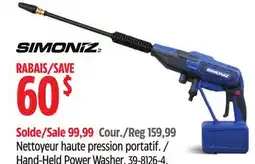 Canadian Tire Simoniz Hand-Held Power Washer offer