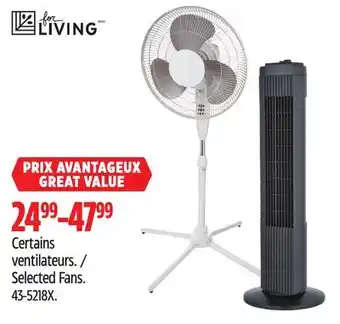 Canadian Tire For Living Selected Fans offer