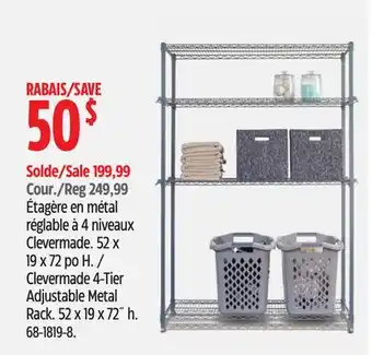 Canadian Tire Clevermade 4-Tier Adjustable Metal Rack offer