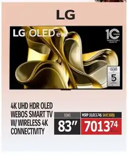 Centre Hi-Fi LG 4K UHD HDR OLED WEBOS SMART TV W/ WIRELESS 4K CONNECTIVITY offer