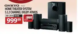 Centre Hi-Fi ONKYO HOME THEATER SYSTEM 5.1.2 CHANNEL DOLBY ATMOS offer