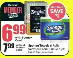 FreshCo Sponge Towels Scotties Facial Tissue offer
