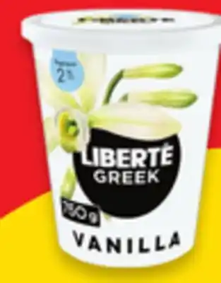 Walmart Liberte Greek 650 g - 750 g Yogurt Tubs offer