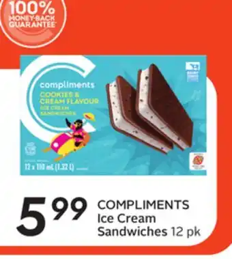 Sobeys COMPLIMENTS Ice Cream Sandwiches offer