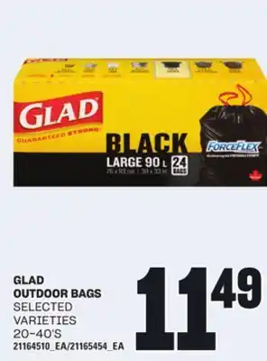 Loblaws GLAD OUTDOOR BAGS, 20-40'S offer