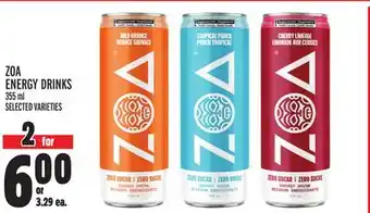 Metro ZOA ENERGY DRINKS offer