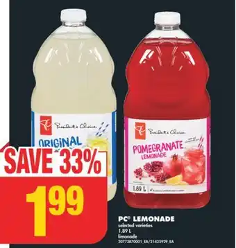 No Frills PC LEMONADE, 1.89 L offer
