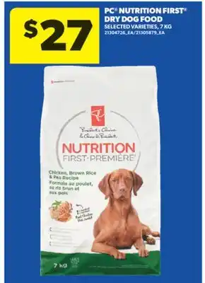 Real Canadian Superstore PC NUTRITION FIRST DRY DOG FOOD, 7 KG offer