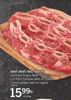 Fortinos BEEF SHORT RIBS, FAST FRY offer