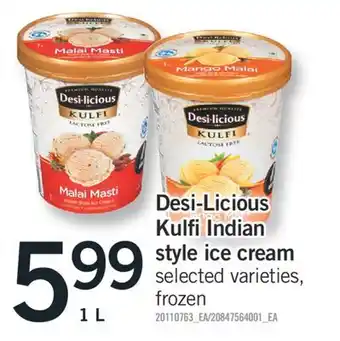 Fortinos DESI-LICIOUS KULFI INDIAN STYLE ICE CREAM offer