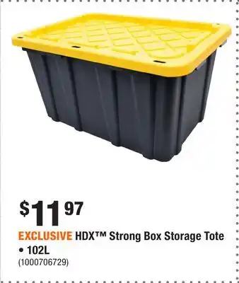 Home Depot EXCLUSIVE HDX Strong Box Storage Tote • 102L offer