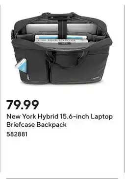 Staples New York Hybrid 15.6-inch Laptop Briefcase Backpack offer