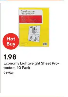 Staples Economy Lightweight Sheet Protectors, 10 Pack offer