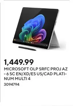 Staples MICROSOFT OLP SRFC PROJ AZ - 6 SC EN/XD/ES US/CAD PLATINUM MULTI 4 offer