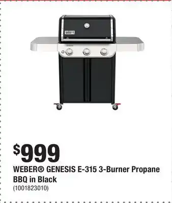 Home Depot WEBER GENESIS E-315 3-Burner Propane BBQ in Black offer