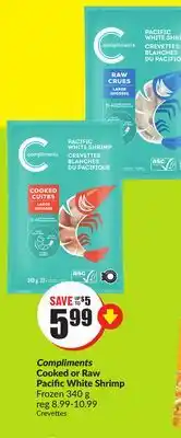FreshCo Compliments Cooked or Raw Pacific White Shrimp offer
