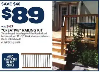 RONA CREATIVE RAILING KIT 6' offer