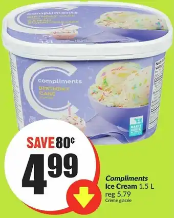 FreshCo Compliments Ice Cream 1.5 L offer