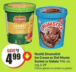 FreshCo Nestlé Drumstick Ice Cream or Del Monte Sorbet or Gelato 946 mL offer
