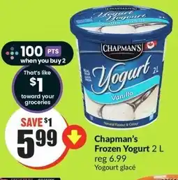 FreshCo Chapman's Frozen Yogurt 2 L offer