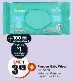 FreshCo Pampers Baby Wipes 56-72 pk offer