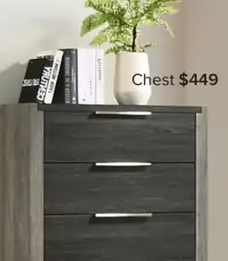 Leon's Andra 5 Drawer Chest - Grey, Black offer