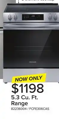 Leon's Frigidaire Stainless Steel 30 Front Control Electric Range (5.3 Cu.Ft) - FCFE306CAS offer