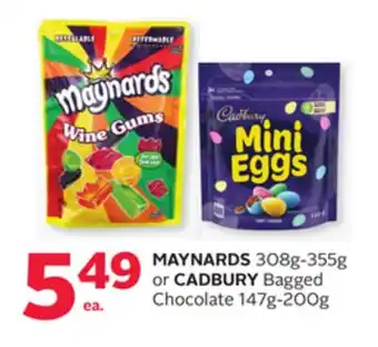 Rexall MAYNARDS 308g-355g or CADBURY Bagged Chocolate 147g-200g offer