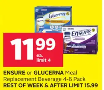 Rexall ENSURE or GLUCERNA Meal Replacement Beverage offer