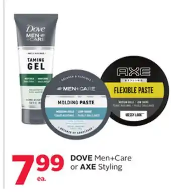 Rexall DOVE Men + Care or AXE Styling offer