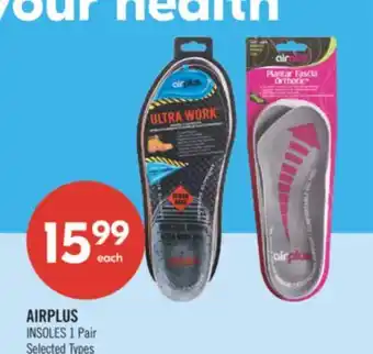 Shoppers Drug Mart AIRPLUS INSOLES 1 Pair offer