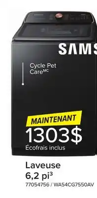 Leon's Laveuse à chargement par le haut 6,2 pi³ très grande capacité acier inoxydable noir WA54CG7550AVA4 Samsung offer