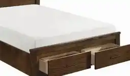 Leon's Lit grand avec rangement 3 mcx avec tête bibliothèque – chêne foncé Manor offer