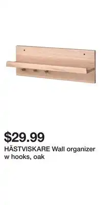 IKEA HÄSTVISKARE Wall organizer w hooks, oak offer